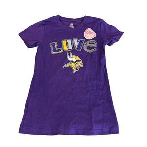 Girls Large 10/12 Love Minnesota Vikings T Shirt NWT NFL